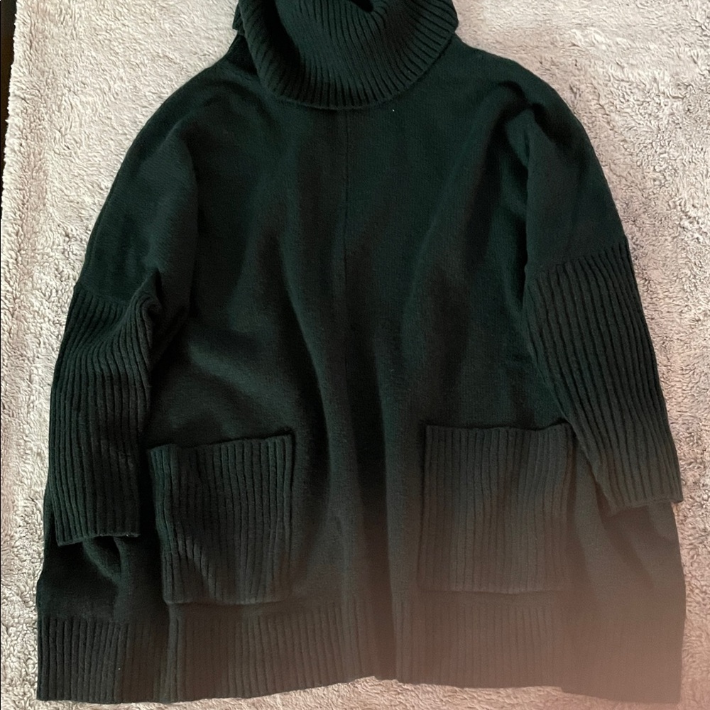 Loft Cozy Forest Green Turtleneck Sweater  SZ XS